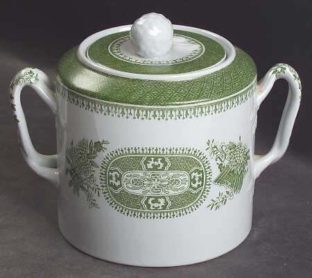 Fitzhugh Green Sugar Bowl & Lid