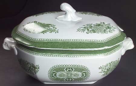 Fitzhugh Green Oval Tureen & Lid