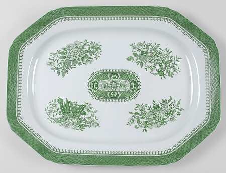 Fitzhugh Green 16" Oval Serving Platter