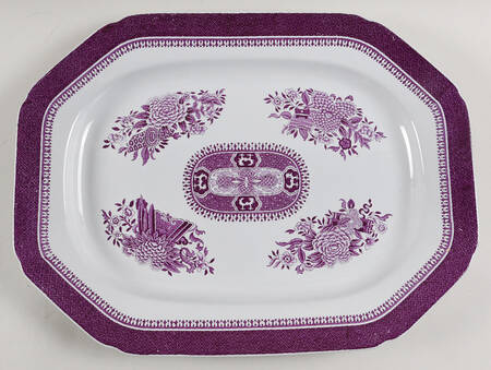 Fitzhugh Plum 14" Oval Serving Platter