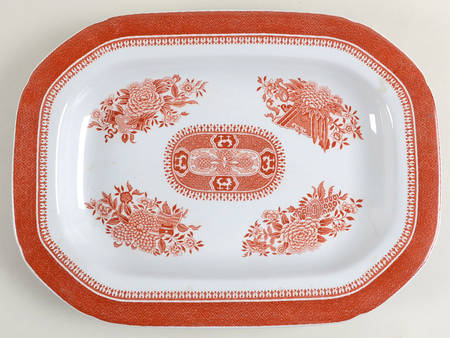 Fitzhugh Red 13" Oval Serving Platter