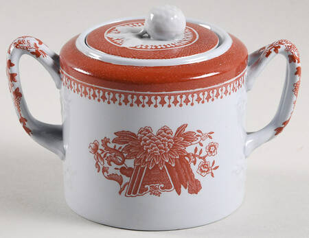 Fitzhugh Red Mini Sugar Bowl & Lid