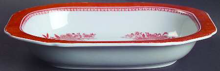 Fitzhugh Red 8" Oval Vegetable Bowl
