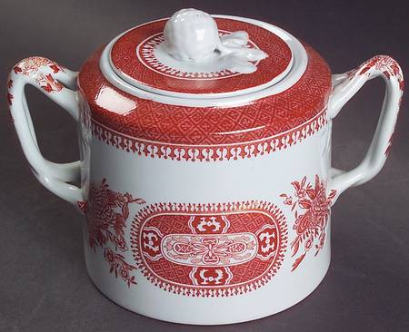 Fitzhugh Red Sugar Bowl & Lid