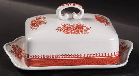 Fitzhugh Red Square Covered Butter