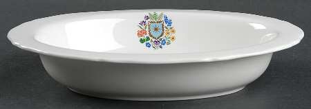 Floral Armorial 10" Oval Vegetable Bowl