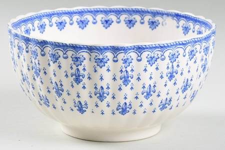 Fleur de Lys Blue (Earthenware, No Trim) Rice Bowl