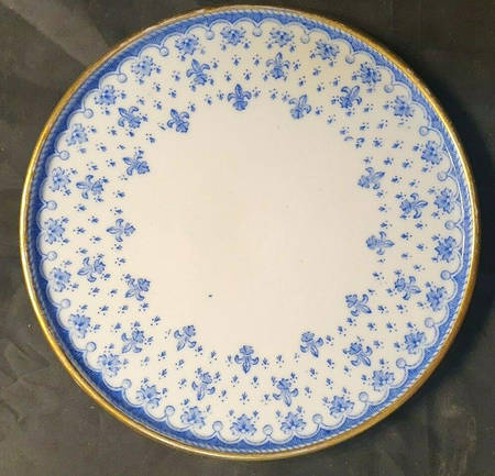 Fleur de Lys Blue (Earthenware, No Trim) Tea Tile