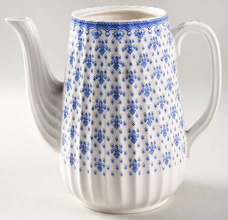 Fleur de Lys Blue (Earthenware, No Trim) Coffee Pot No Lid