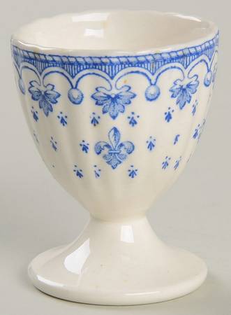 Fleur de Lys Blue (Earthenware, No Trim) Single Egg Cup