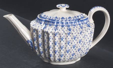 Fleur de Lys Blue (Earthenware, No Trim) Teapot & Lid