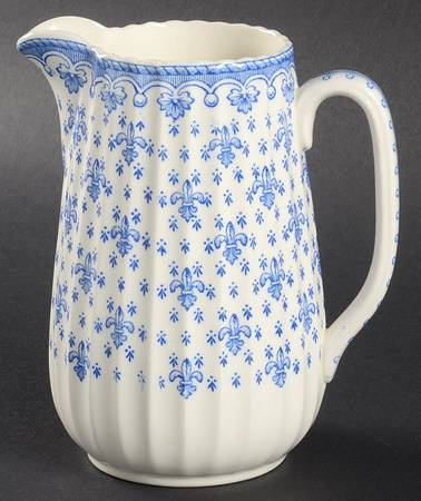 Fleur de Lys Blue (Earthenware, No Trim) Large Syrup No Lid