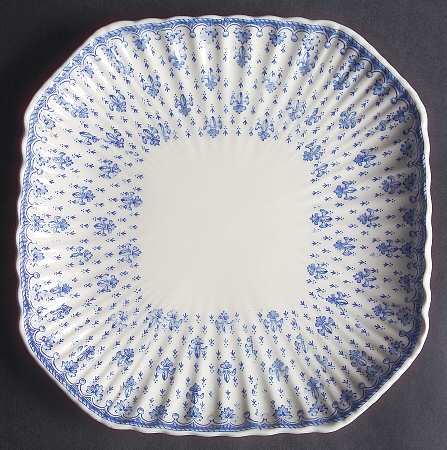 Fleur de Lys Blue (Earthenware, No Trim) Square Salad Plate