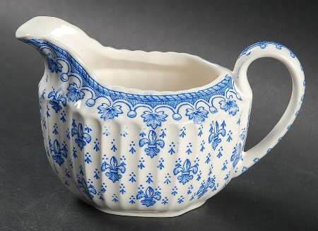 Fleur de Lys Blue (Earthenware, No Trim) Mini Creamer