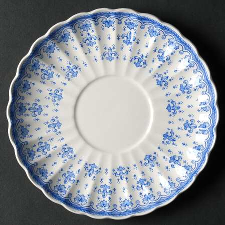 Fleur de Lys Blue (Earthenware, No Trim) Saucer for Flat Cup