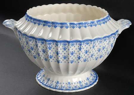 Fleur de Lys Blue (Earthenware, No Trim) Tureen No Lid