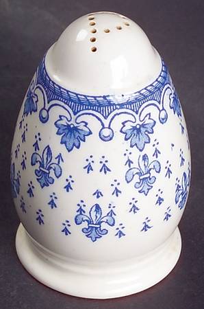 Fleur de Lys Blue (Earthenware, No Trim) Pepper Shaker