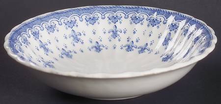 Fleur de Lys Blue (Earthenware, No Trim) Coupe Cereal Bowl