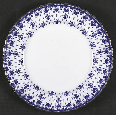 Fleur de Lys Blue (Bone, Platinum Trim) by Spode