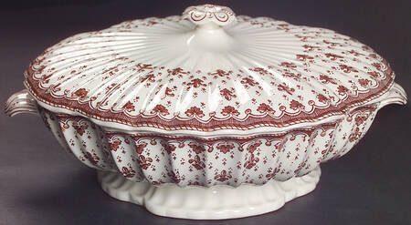 Fleur de Lys Brown (Earthenware, No Trim) Round Covered Vegetable