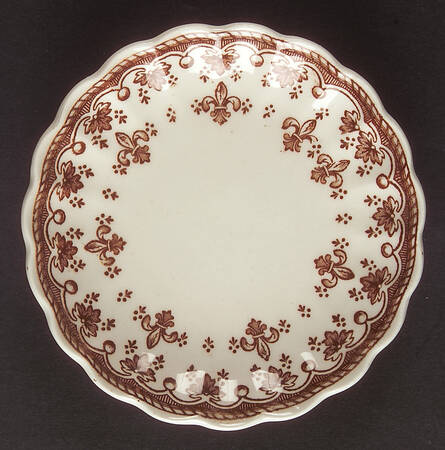 Fleur de Lys Brown (Earthenware, No Trim) Butter Pat