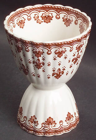 Fleur de Lys Brown (Earthenware, No Trim) Double Egg Cup
