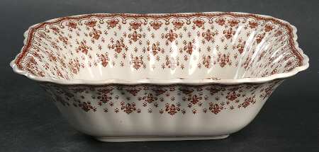 Fleur de Lys Brown (Earthenware, No Trim) 8" Square Vegetable Bowl