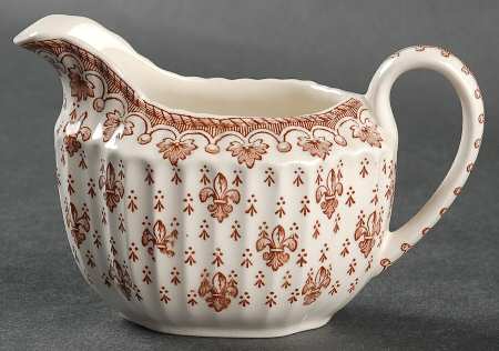 Fleur de Lys Brown (Earthenware, No Trim) Mini Creamer