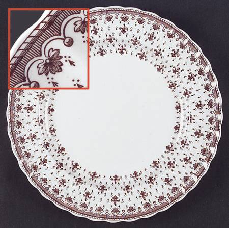 Fleur de Lys Brown (Earthenware, No Trim) Dinner Plate