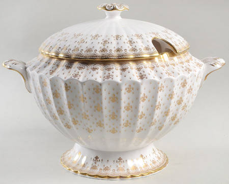 Fleur de Lys Gold (Bone, Gold Trim) Tureen &  Lid