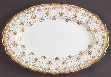 Fleur de Lys Gold (Bone, Gold Trim) Relish/Gravy Underplate