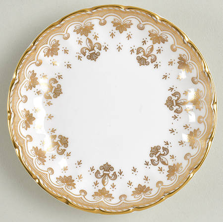 Fleur de Lys Gold (Bone, Gold Trim) Butter Pat