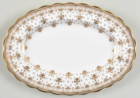 Fleur de Lys Gold (Bone, Gold Trim) Underplate for Gravy Boat