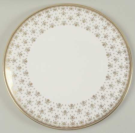 Fleur de Lys Gold (Bone, Gold Trim) Cake Plate