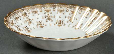 Fleur de Lys Gold (Bone, Gold Trim) Fruit/Dessert (Sauce) Bowl