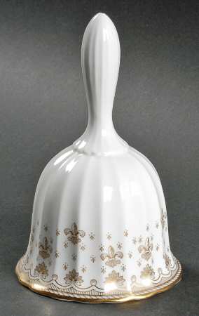 Fleur de Lys Gold (Bone, Gold Trim) Bell