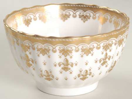 Fleur de Lys Gold (Bone, Gold Trim) Mini Open Sugar Bowl