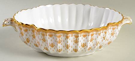 Fleur de Lys Gold (Bone, Gold Trim) Round Vegetable No Lid