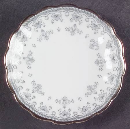 Fleur de Lys Grey (Bone, Platinum Trim) Butter Pat