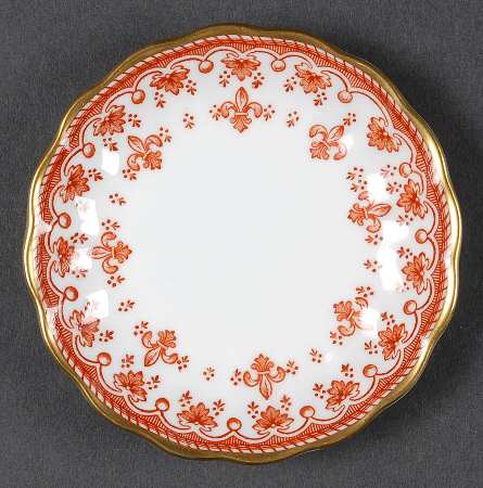 Fleur de Lys Red (Bone, Gold Trim) Butter Pat