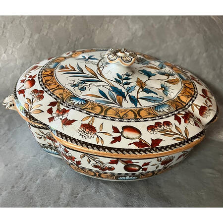 Florida (Blue Center Flowers) 9" Round Vegetable Bowl