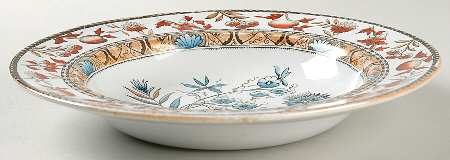 Florida (Blue Center Flowers) Large Rim Soup Bowl