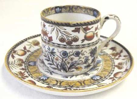 Florida (Blue Center Flowers) Flat Demitasse Cup & Saucer Set
