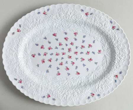 Forget Me Not (Bone China) 15" Oval Serving Platter