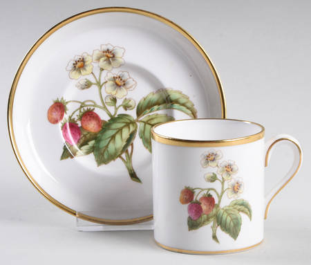 Fruit and Blossom Footed Demitasse Cup & Saucer Set