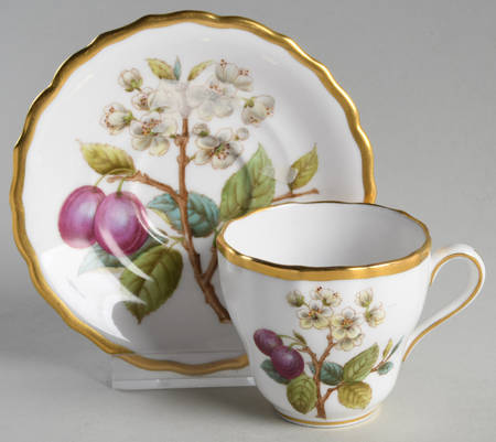 Fruit and Blossom Flat Demitasse Cup & Saucer Set