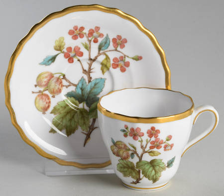 Fruit and Blossom Flat Demitasse Cup & Saucer Set