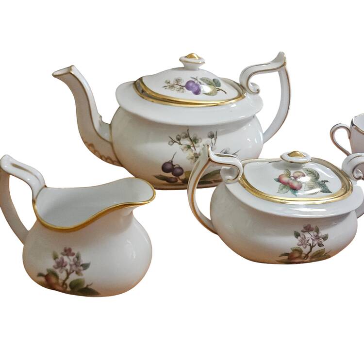 Fruit and Blossom Sugar Bowl & Lid