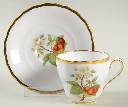 Fruit and Blossom Flat Demitasse Cup & Saucer Set