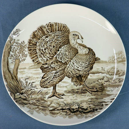 Game Birds Brown (No Border Design) 13" Chop Plate (Round Platter)
